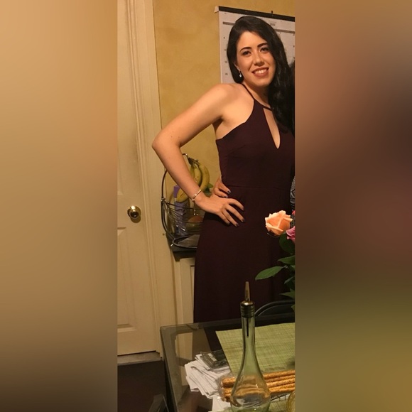 Lulus Burgundy Halter Maxi Dress - Size L - Picture 5 of 5